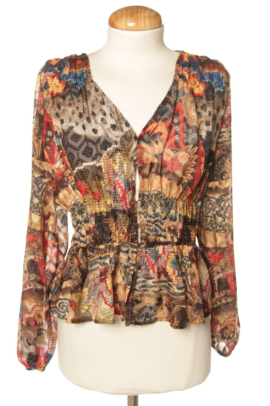 Blouse à manches longues Desigual de la taille XS, de couleur imprimés