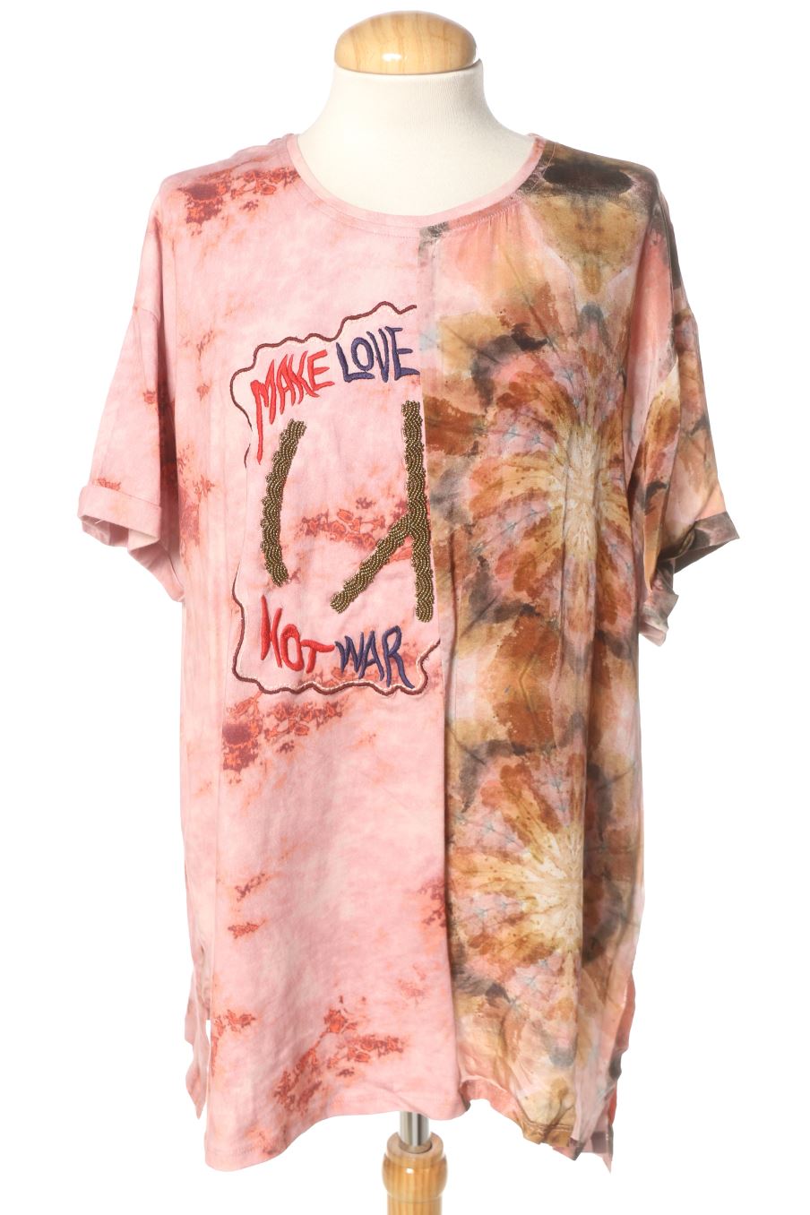 Blouse à manches courtes Desigual de la taille XL, de couleur rose