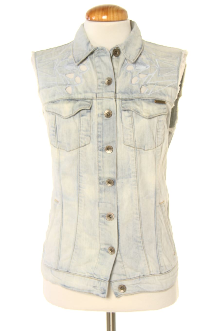 Pullunder von Guess Los Angeles Größe XS, Farbe Blau, aus Jeanskleidung für