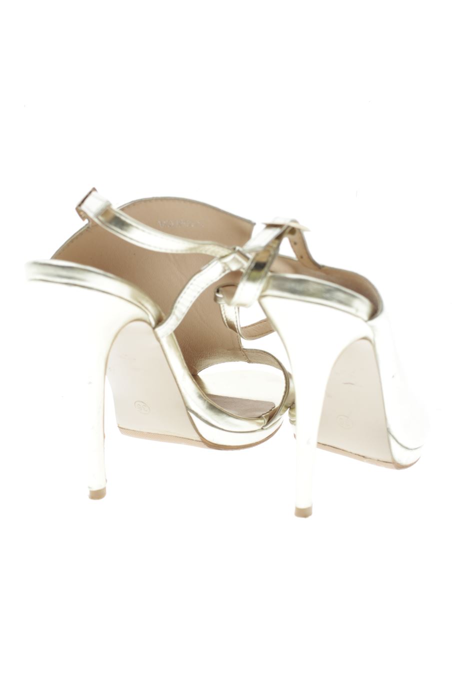 Sandalias tacon de Tulipano de la talla 38, de color dorado de