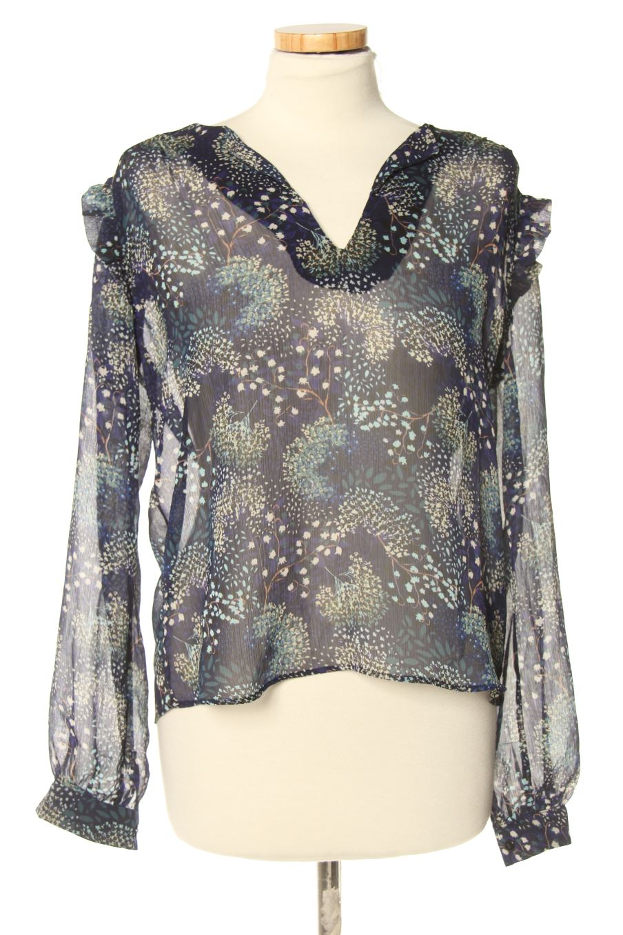 Blouse à manches longues Promod de la taille S, de couleur bleu marine