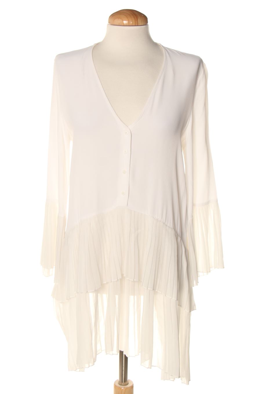 Vestido casual de Zara de la talla XS, de color blanco