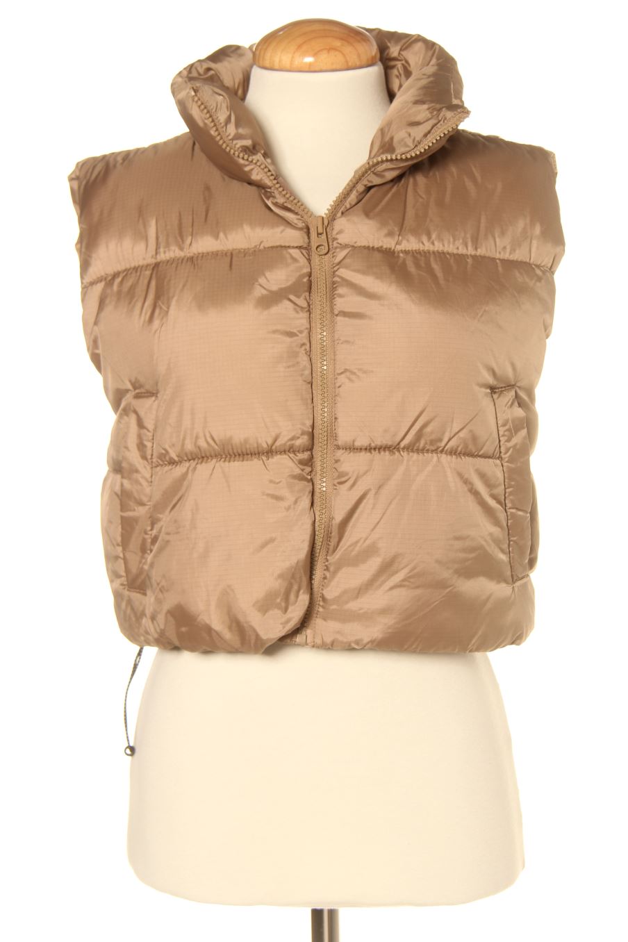 Gilet imbottito de Pull & Bear de la talla S, de color marrone
