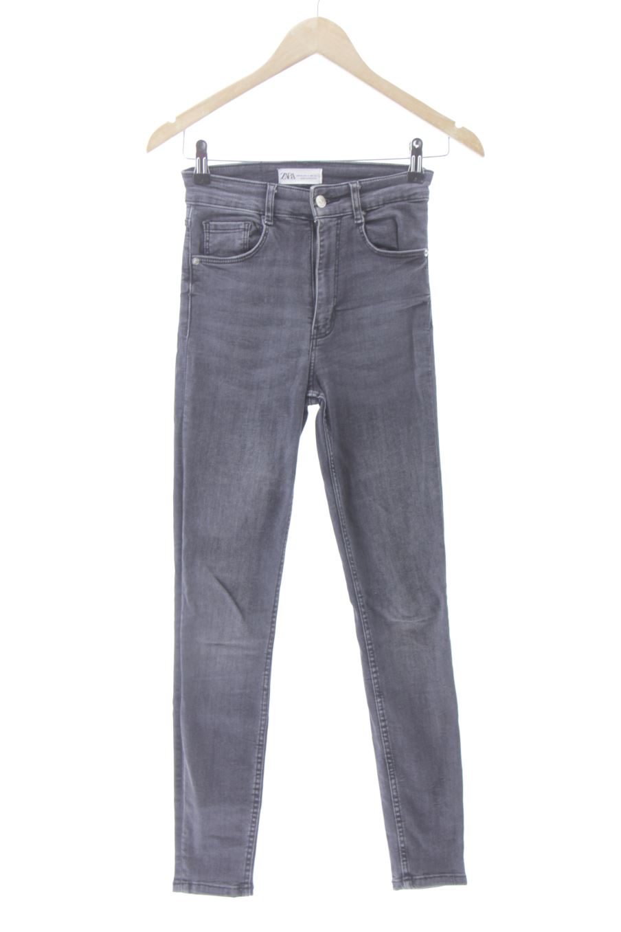 Vaquero de Zara de la talla 34, de color gris de ropa vaquera