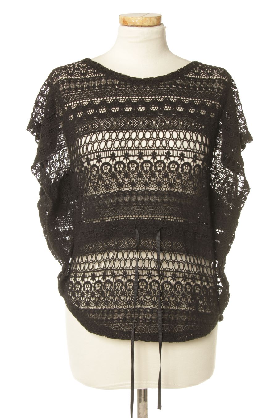 Blusa de manga corta de Naf Naf de la talla XS, de color negro