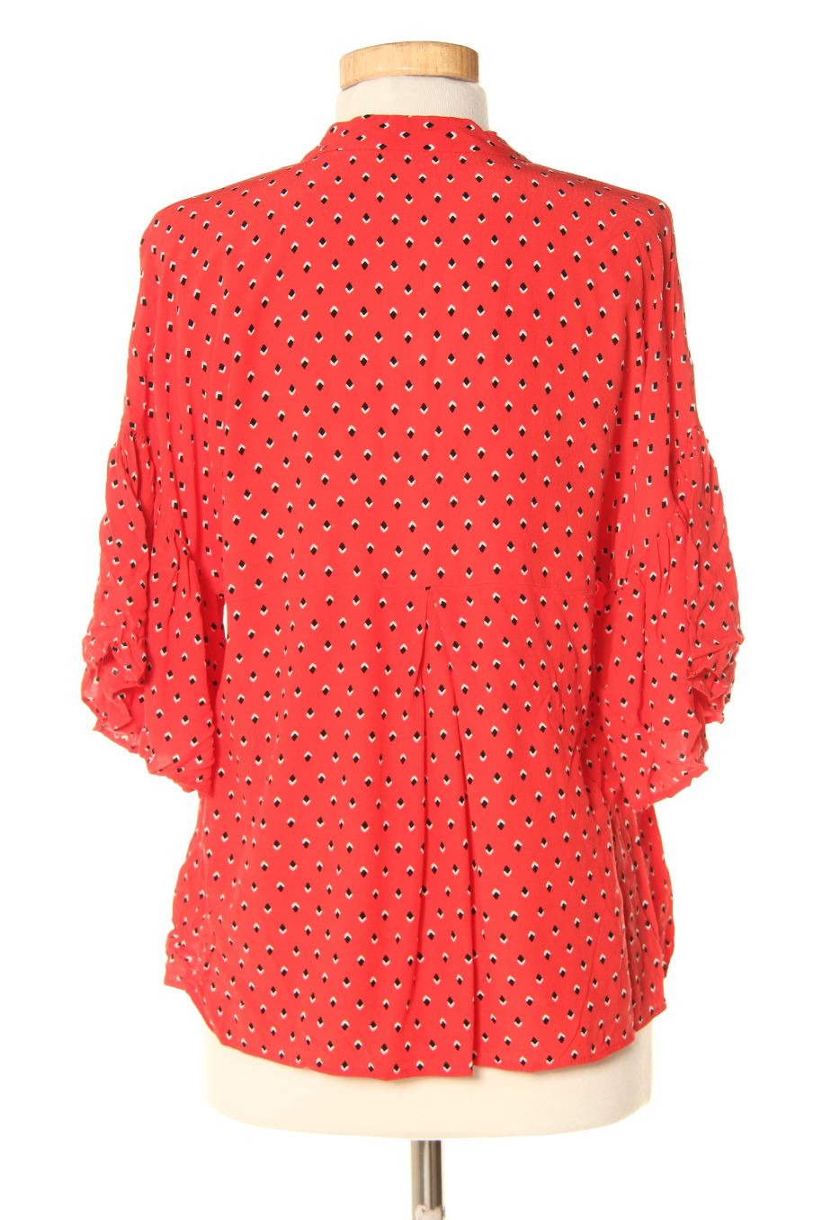 Blouse à manches courtes Zara de la taille S, de couleur rouge