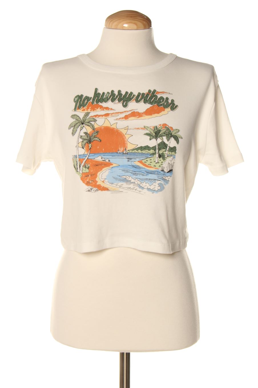 Top de Pull Bear de la talla L de color blanco