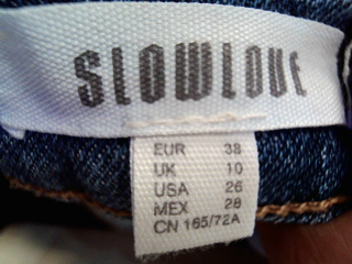 Jeans SLOWLOVE de la taille 38, de couleur bleu de denim