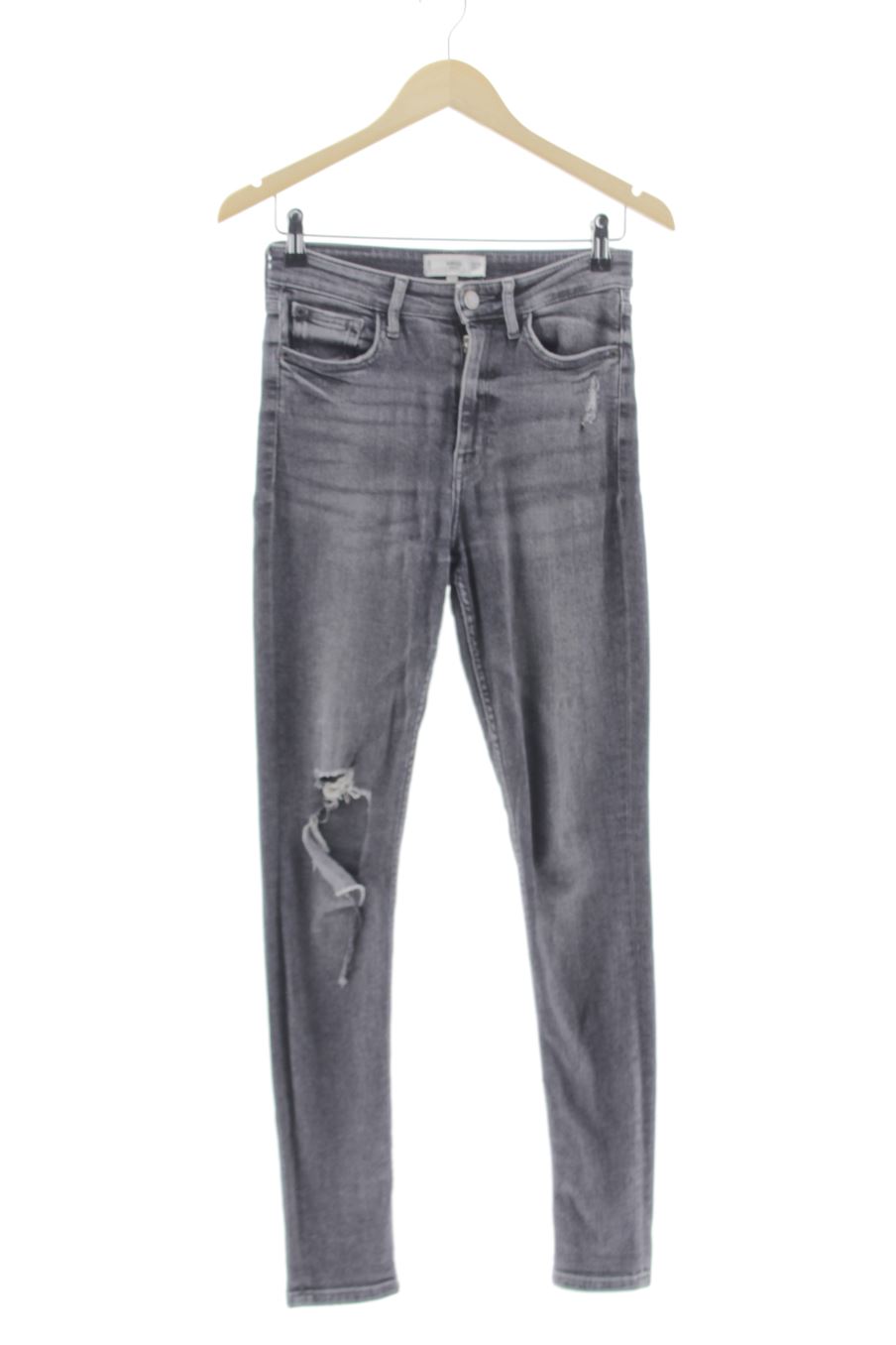 Vaquero de Mango de la talla 36, de color negro de ropa vaquera