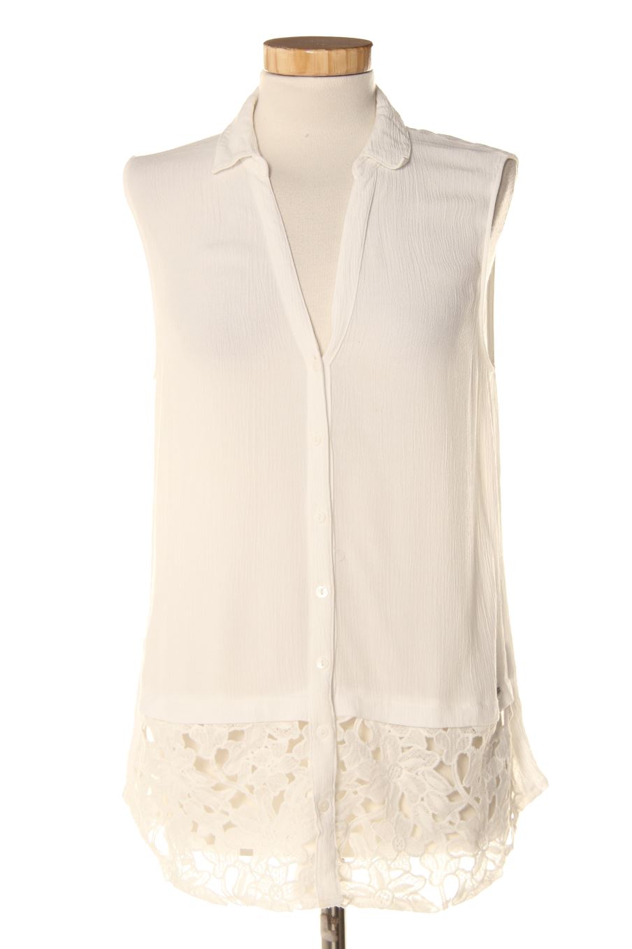 Camisa sin mangas de salsa de la talla L, de color blanco