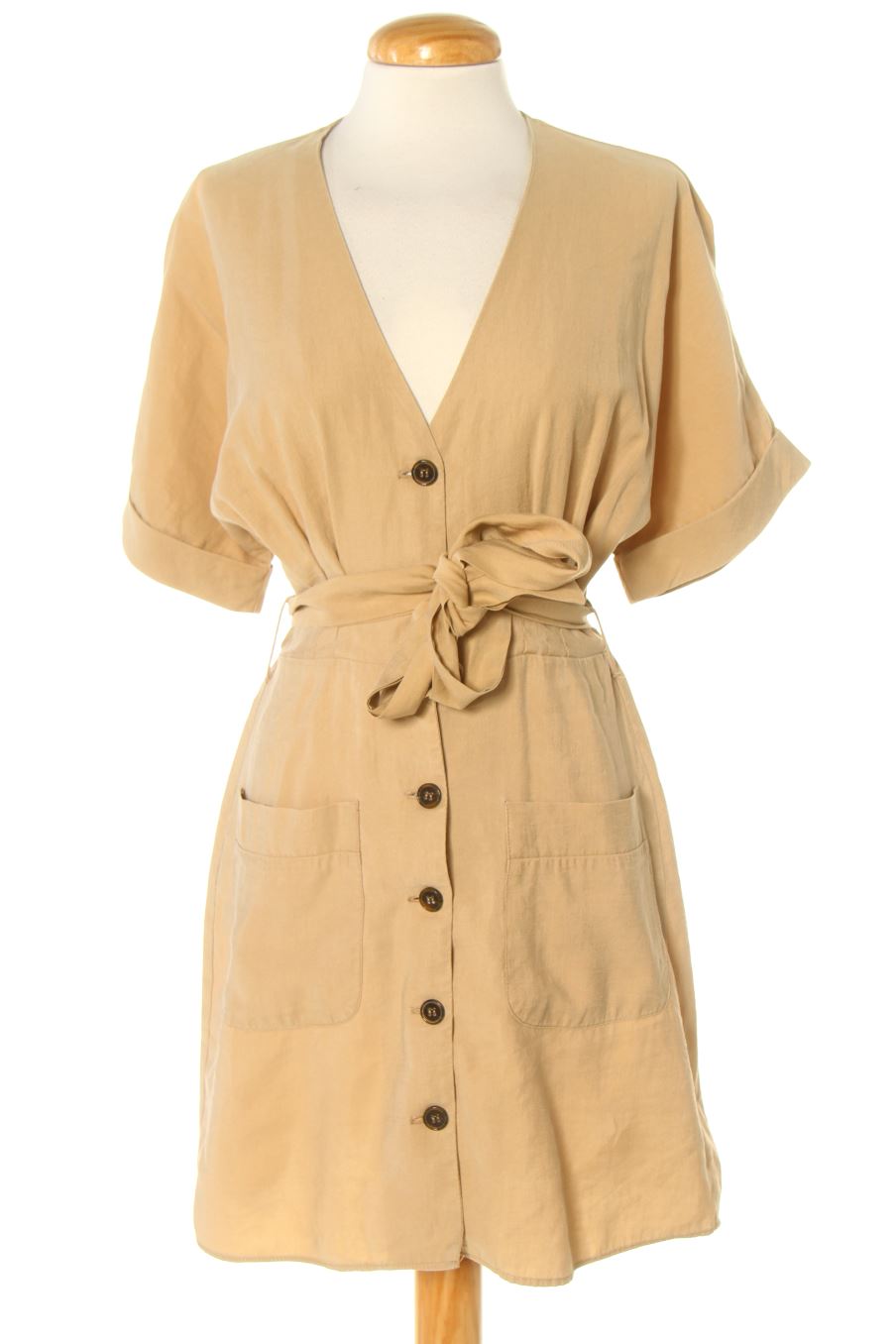 Robe casual Zara de la taille S, de couleur beige