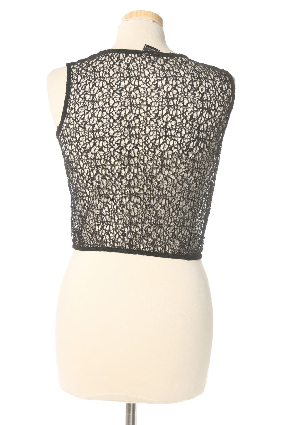 Top de Zara de la talla S, de color negro de terciopelo