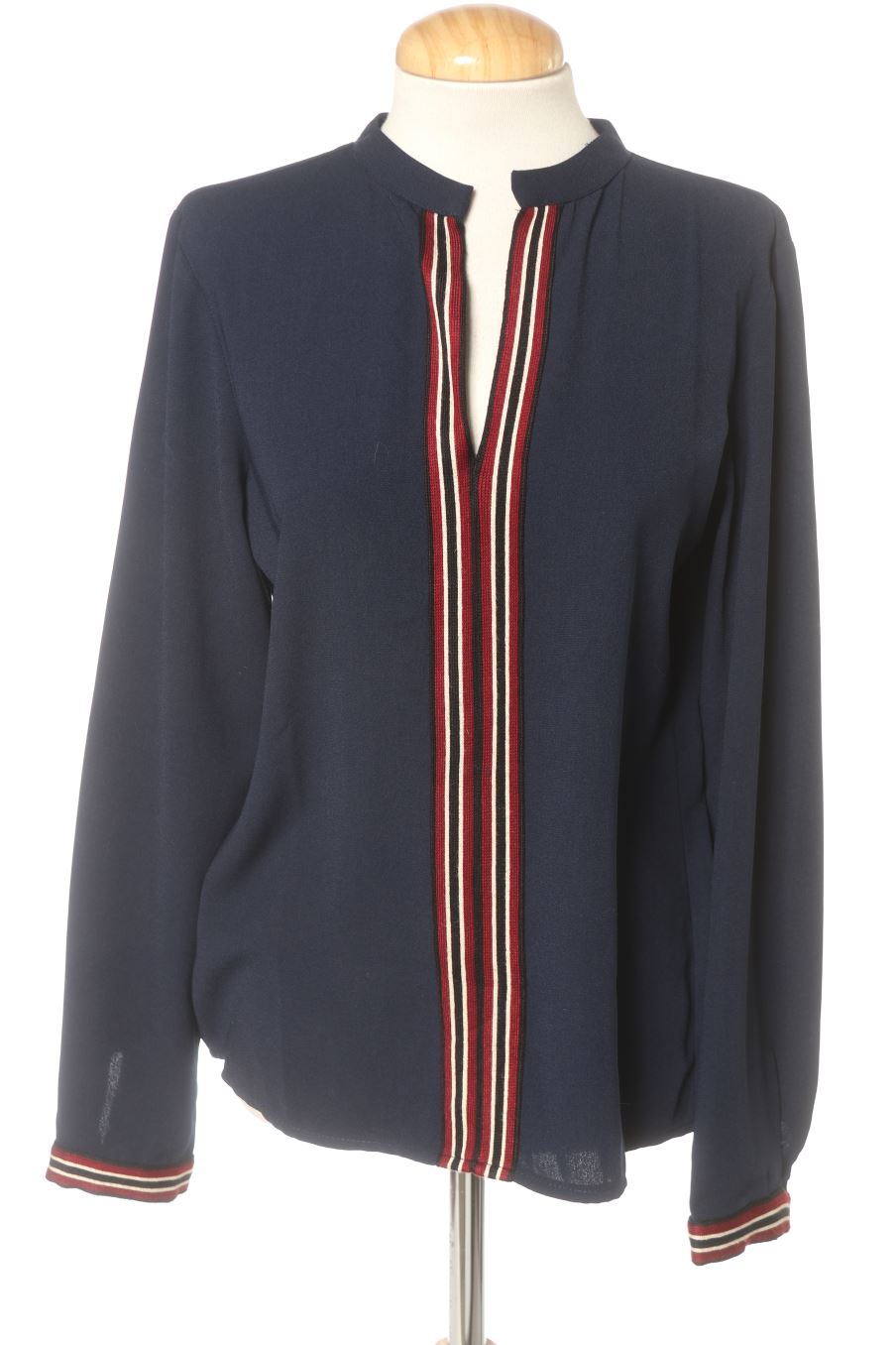 Langärmelige Bluse von Promod Größe S, Farbe Marineblau, für