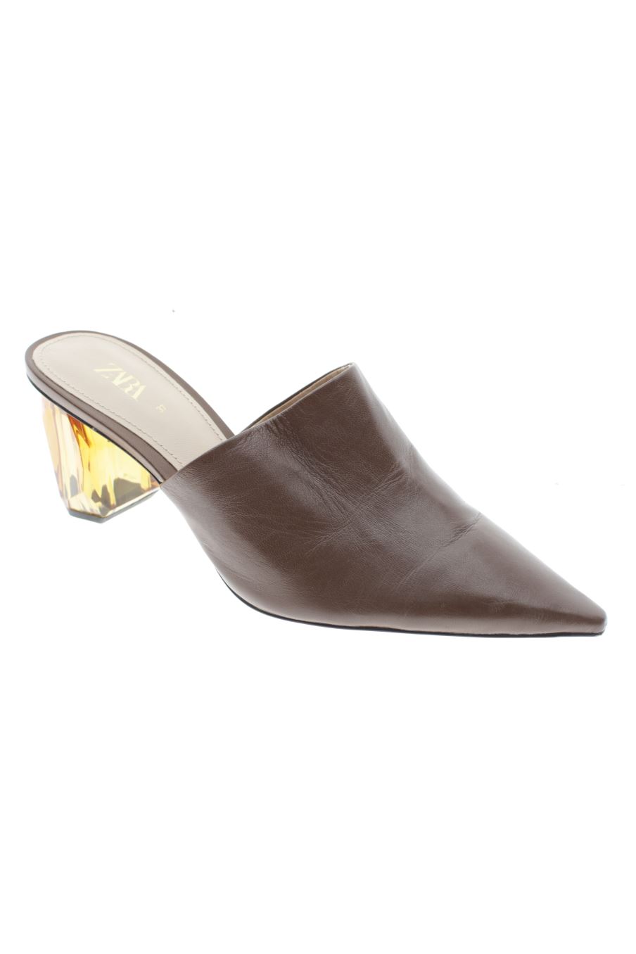 Sandalen mit Absatz von Zara in der Grösse 37, in der Farbe braun aus