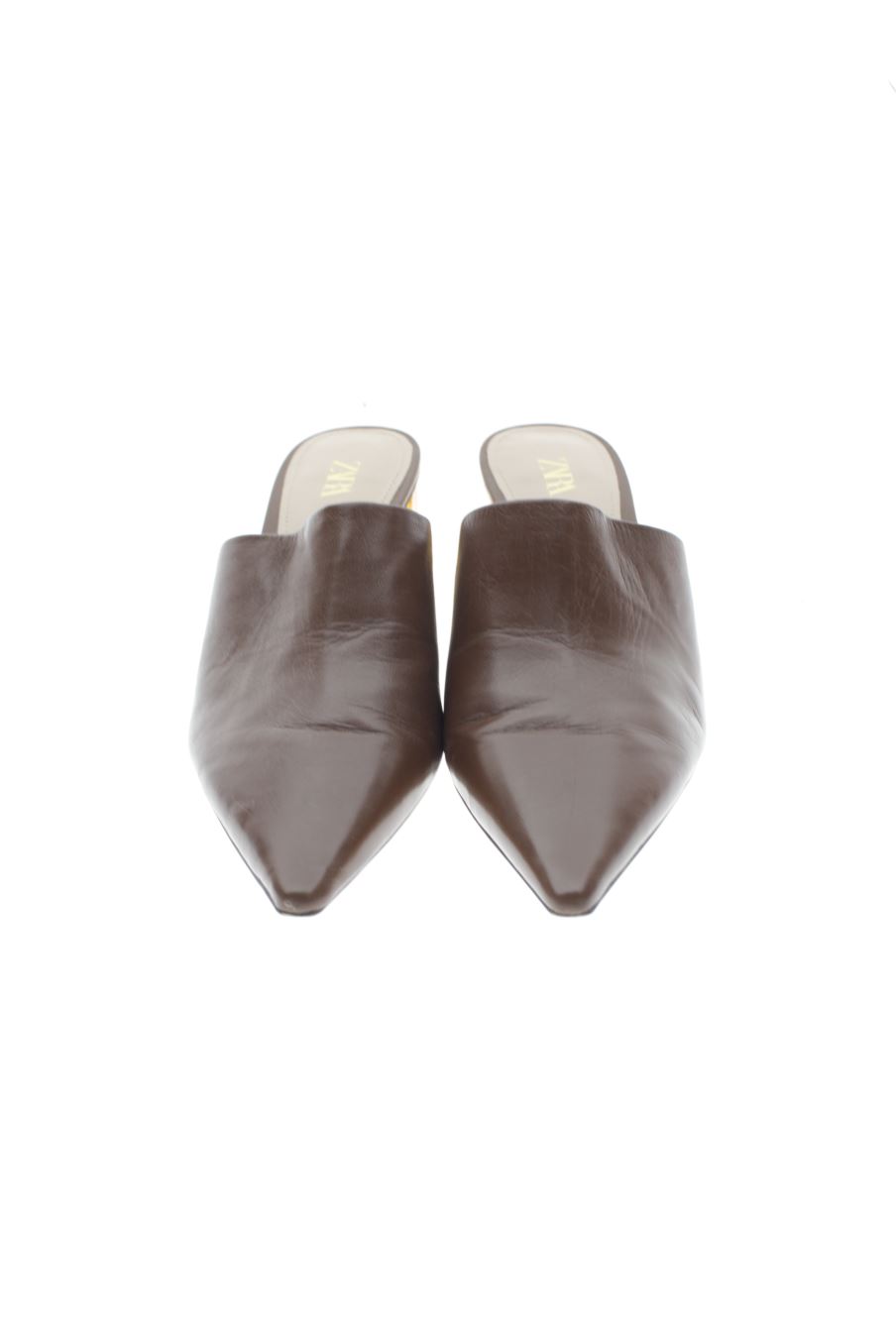 Sandalen mit Absatz von Zara in der Grösse 37, in der Farbe braun aus