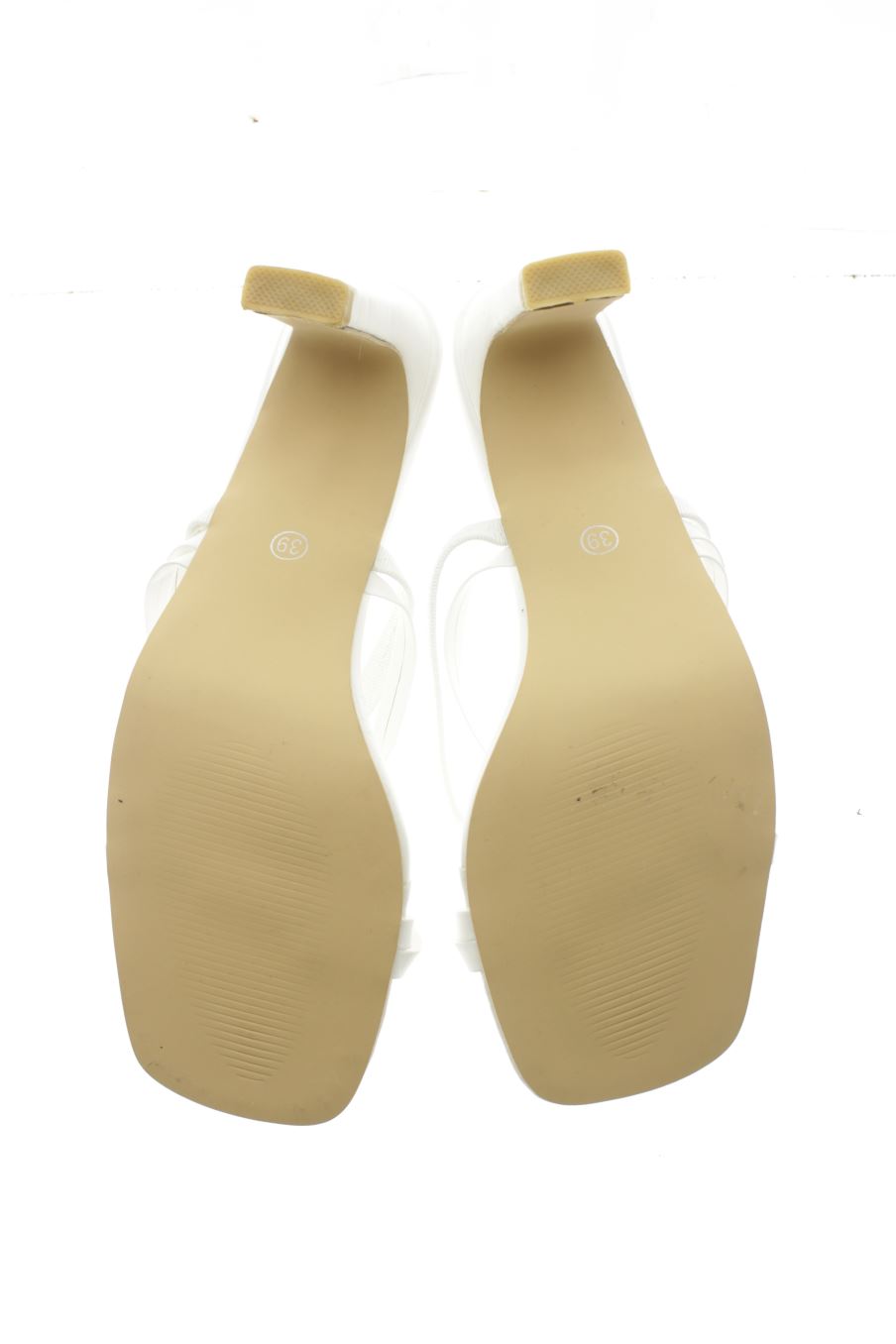 Sandalias tacon de PERCENTIL de la talla 39, de color blanco de