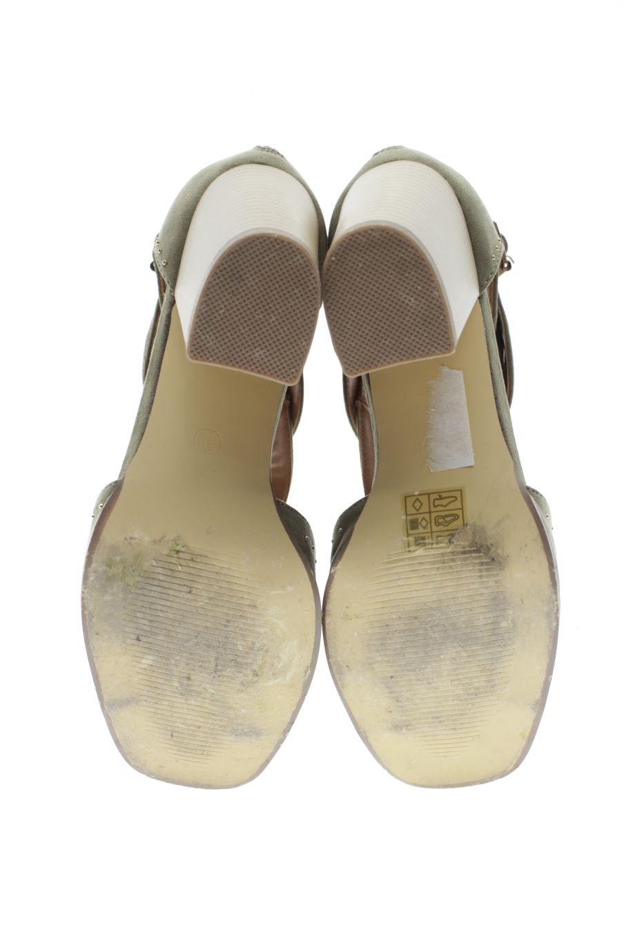 Sandalias tacon de Tamiko de la talla 38, de color verde de