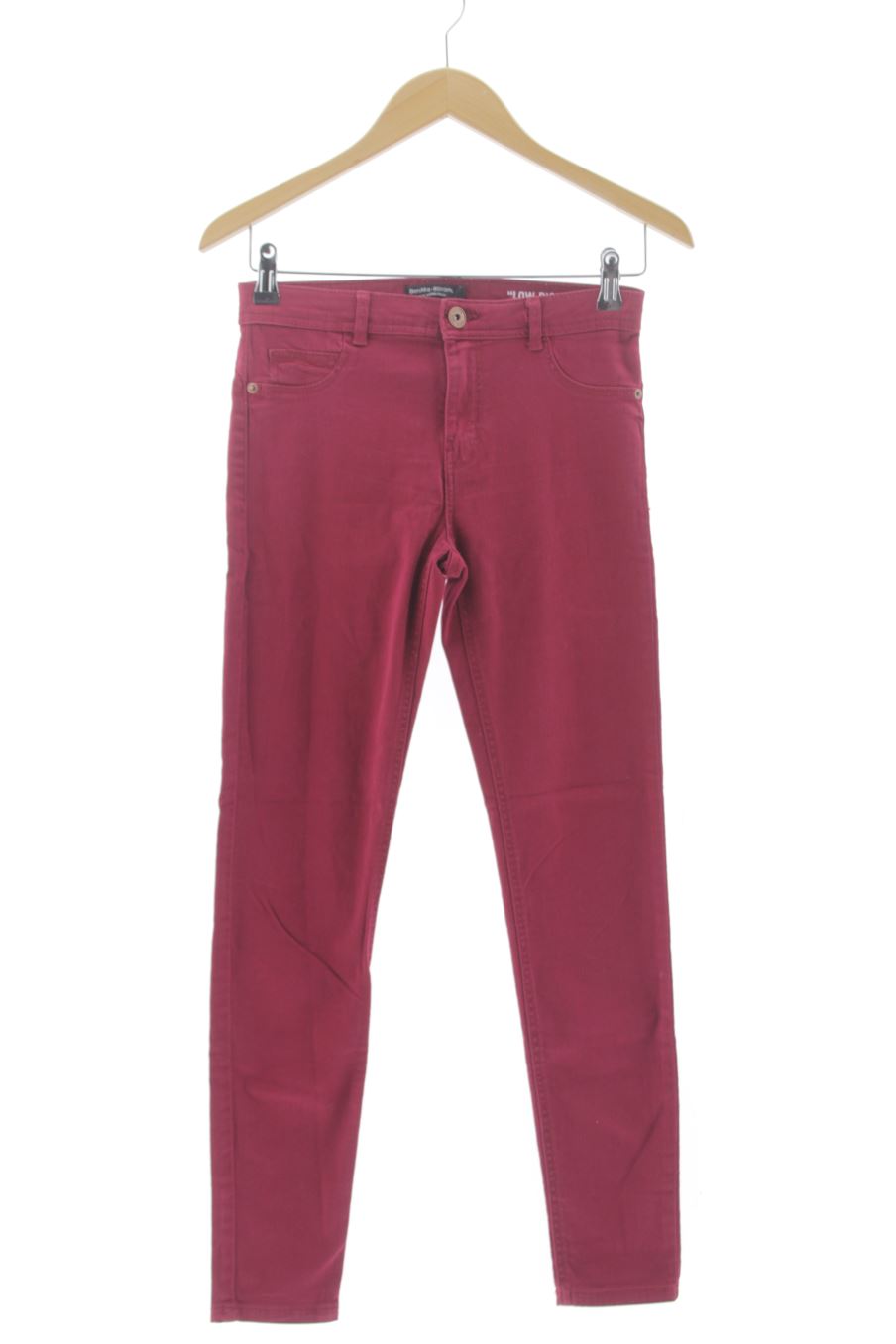 Vaquero de Bershka de la talla 38, de color rojo de ropa vaquera