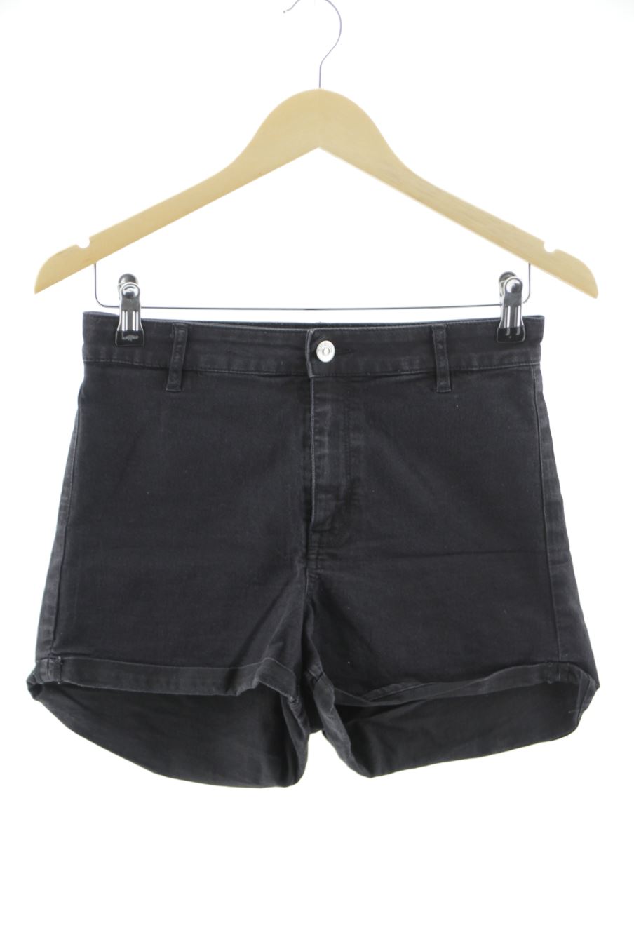 Pantalones cortos de H&M de la talla 40, de color negro de ropa vaquera