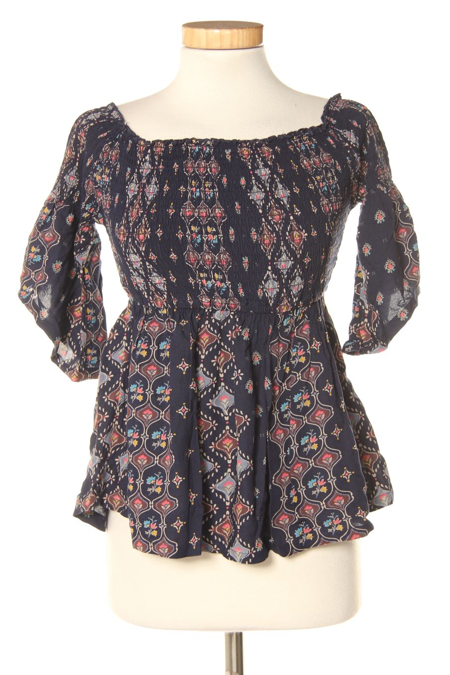 Blouse à manches courtes Hollister de la taille S, de couleur bleu marine