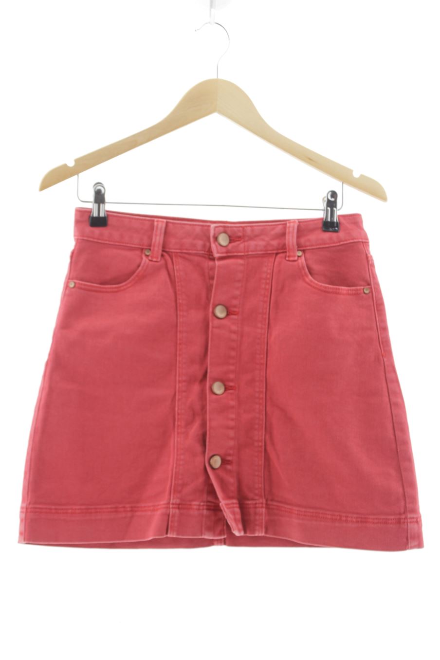 Jupe Clockhouse (C&A) de la taille 38, de couleur rouge de denim