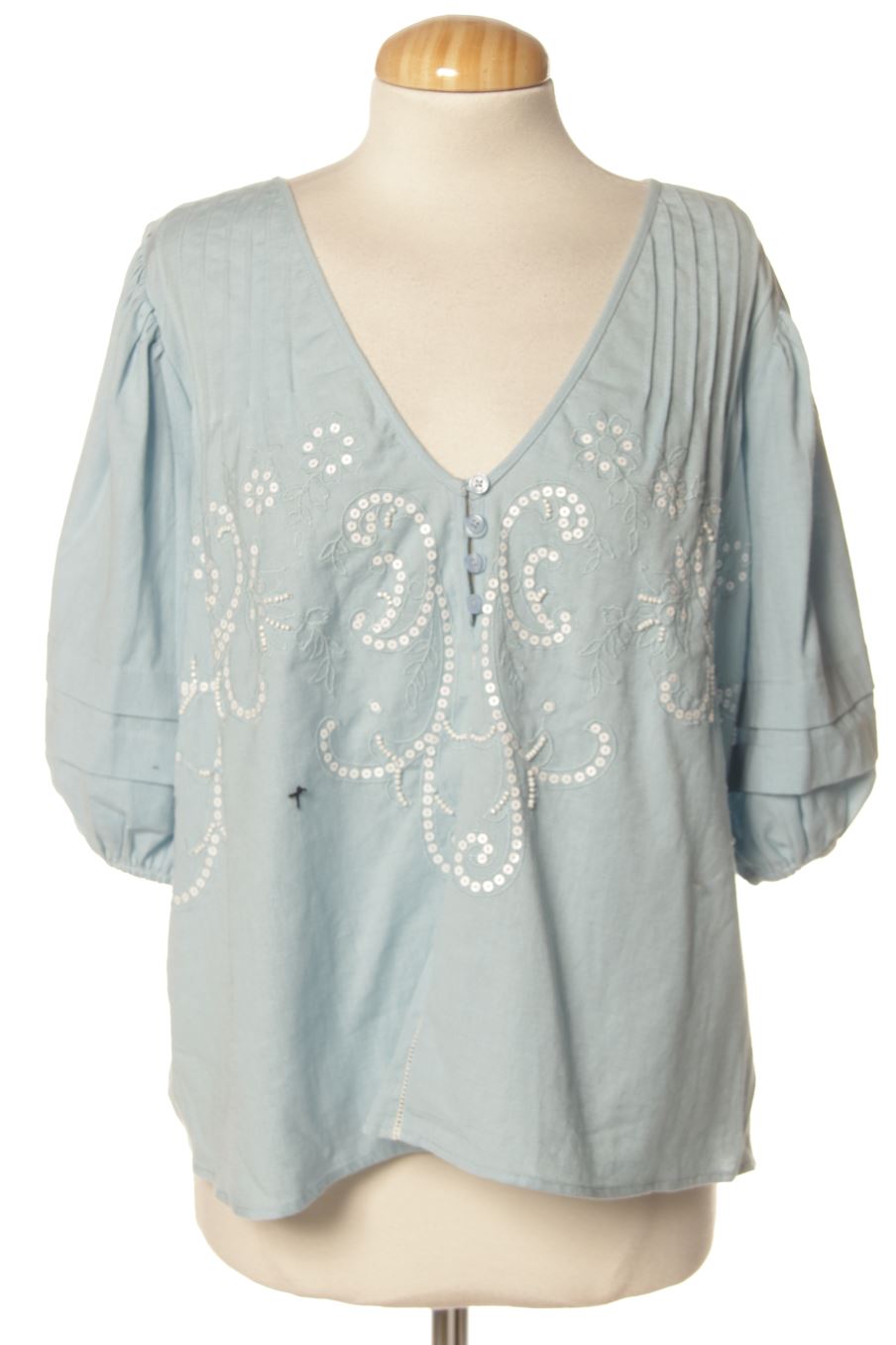 Blusa a maniche corte de Desigual de la talla M, de color blu