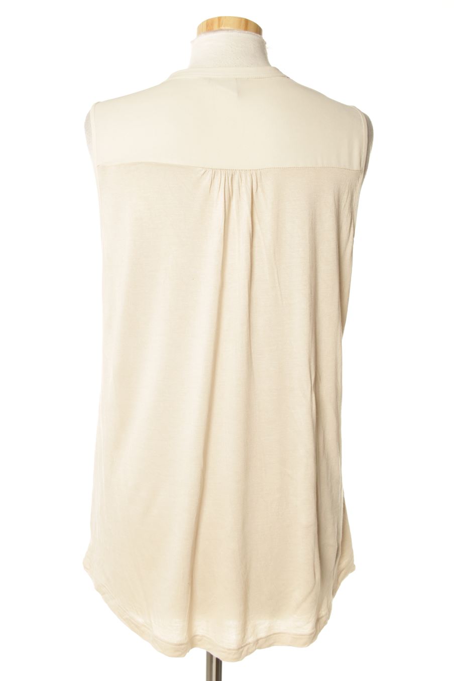 Blouse à manches courtes H&M de la taille M, de couleur beige