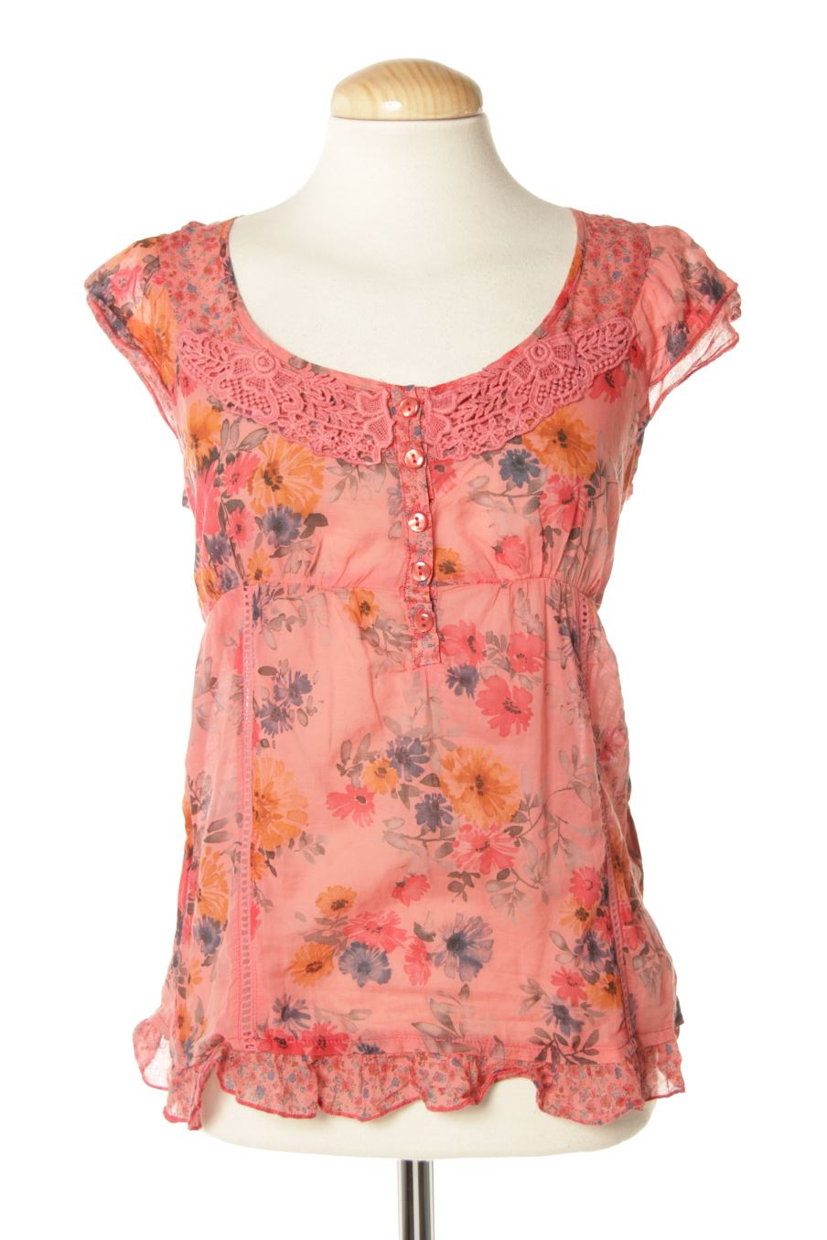 Blusa de manga corta de Cache cache de la talla S, de color flores