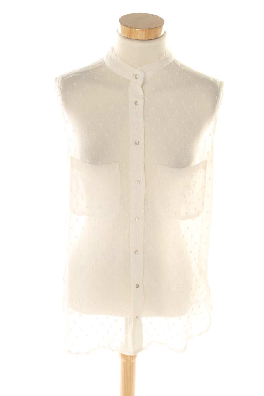 Camisa sin mangas de Mango de la talla S, de color blanco