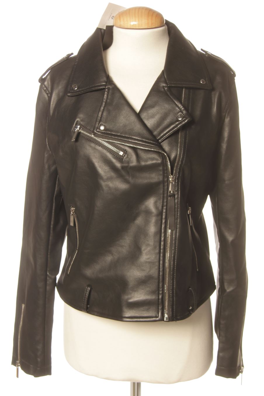 Blouson La City de la taille L, de couleur noir de cuir et daim
