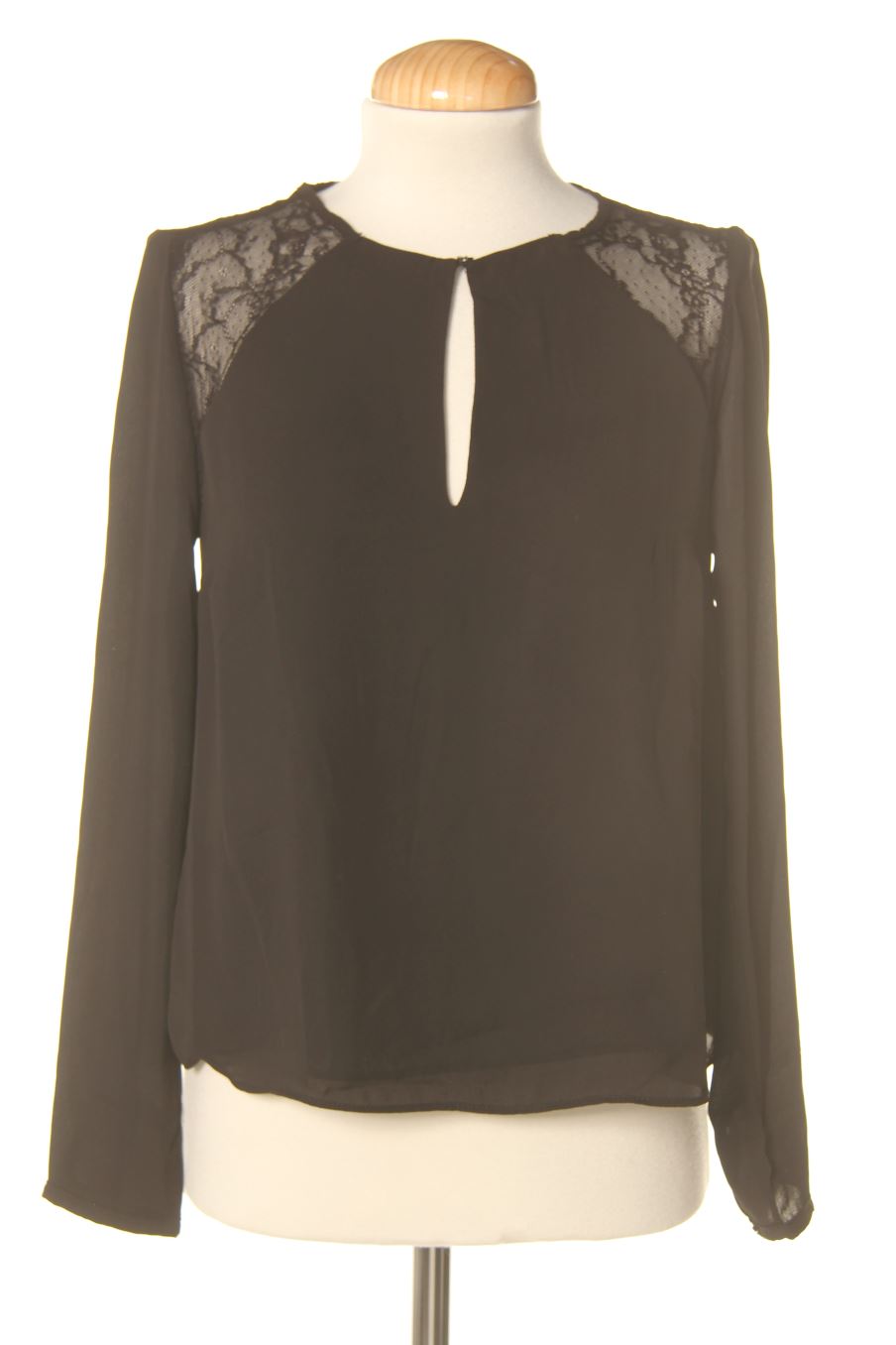 Langärmelige Bluse von Bershka Größe S, Farbe Schwarz, für