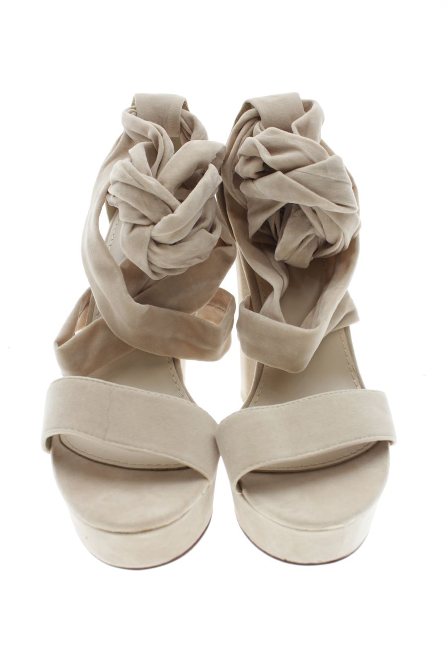 Sandalias tacon de Public Desire de la talla 38, de color beige de