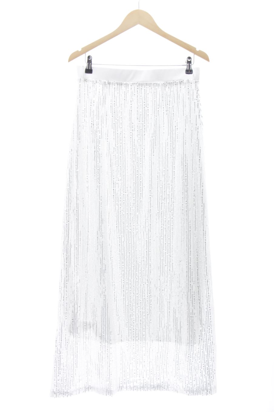 Falda de PERCENTIL de la talla 40, de color plateado