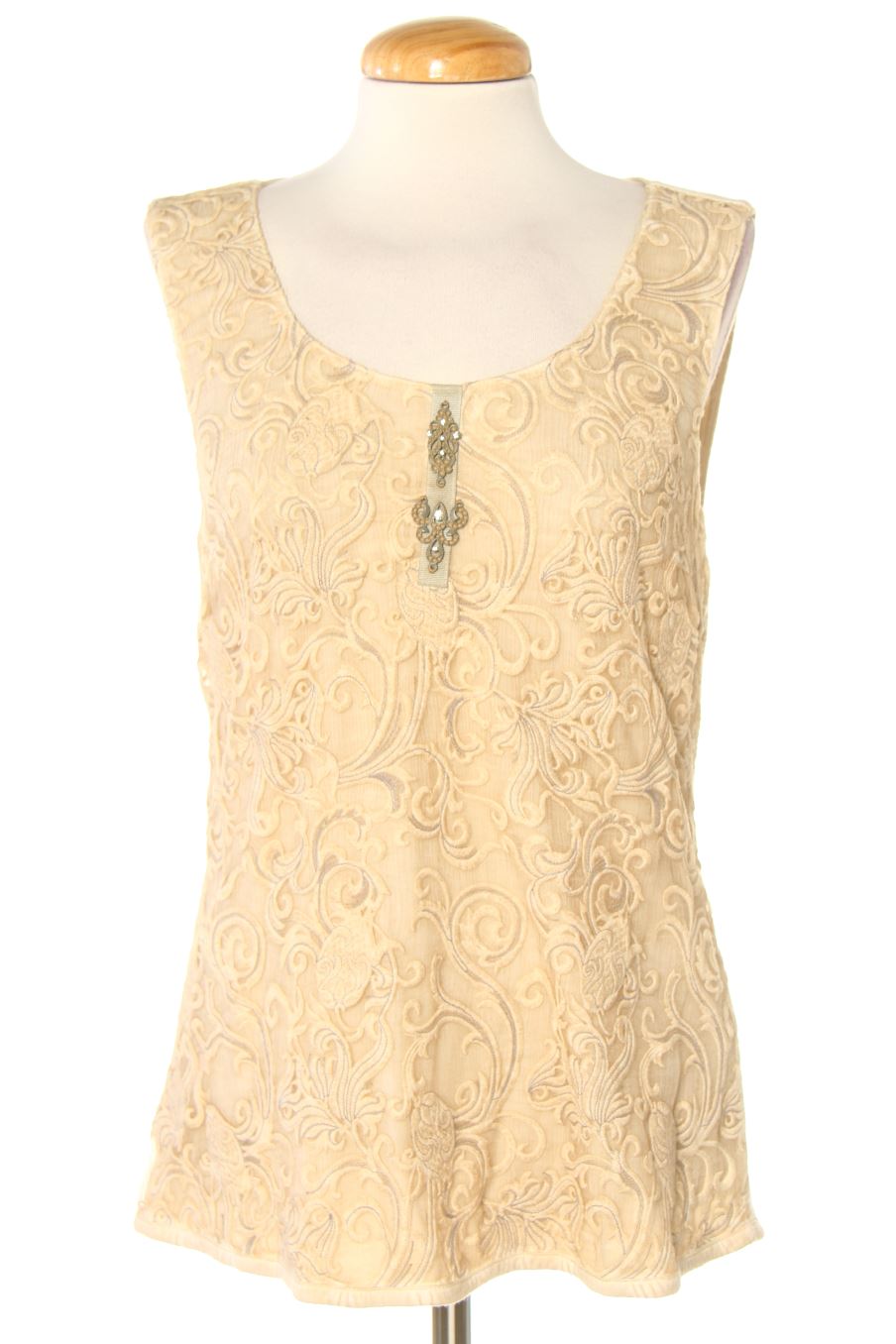 Blouse à manches courtes Elisa Cavaletti de la taille S, de couleur beige de soie