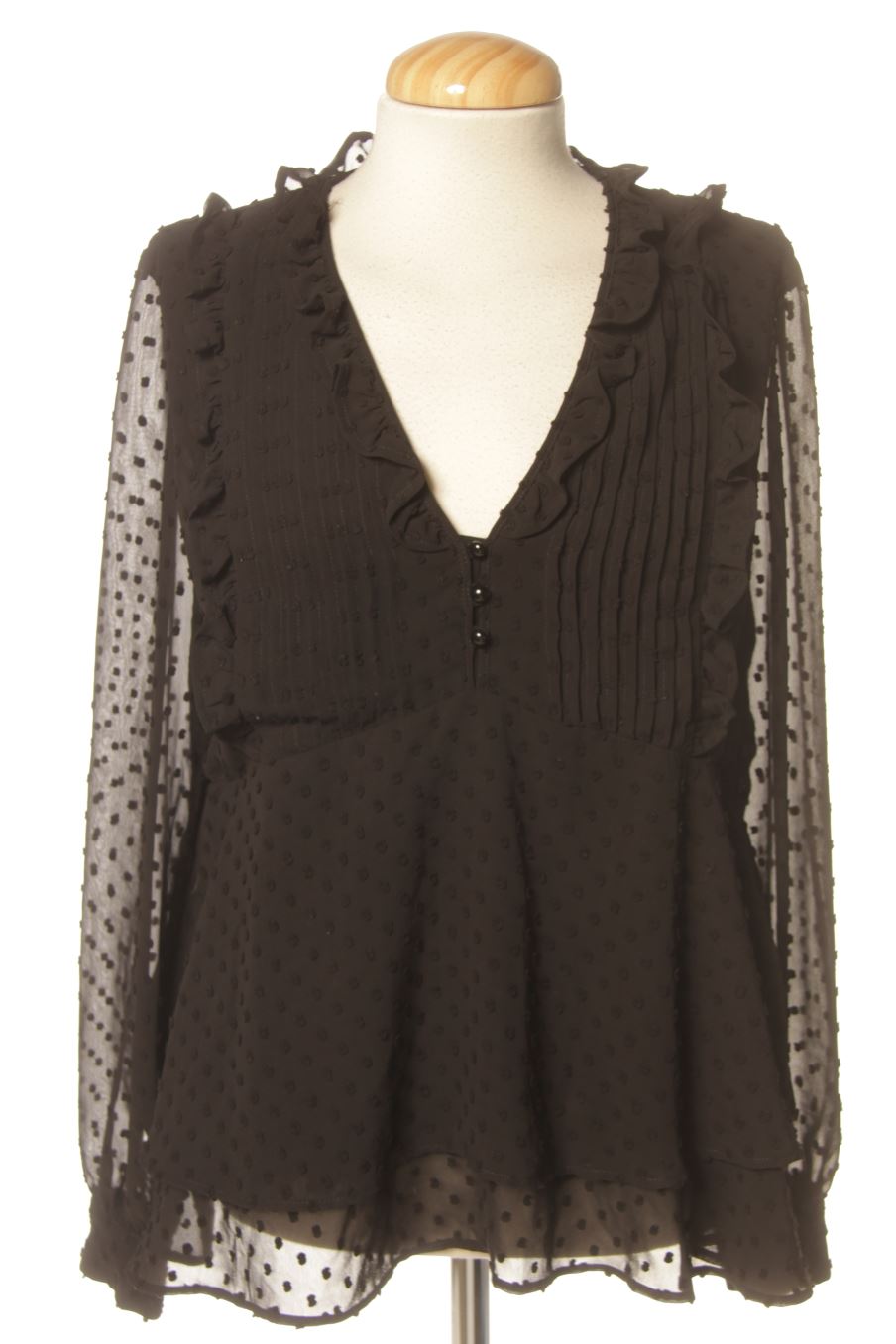 Blouse à manches longues Sézane de la taille 36, de couleur noir