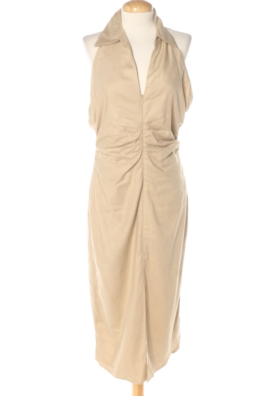 Vestido casual de Mango de la talla L, de color beige