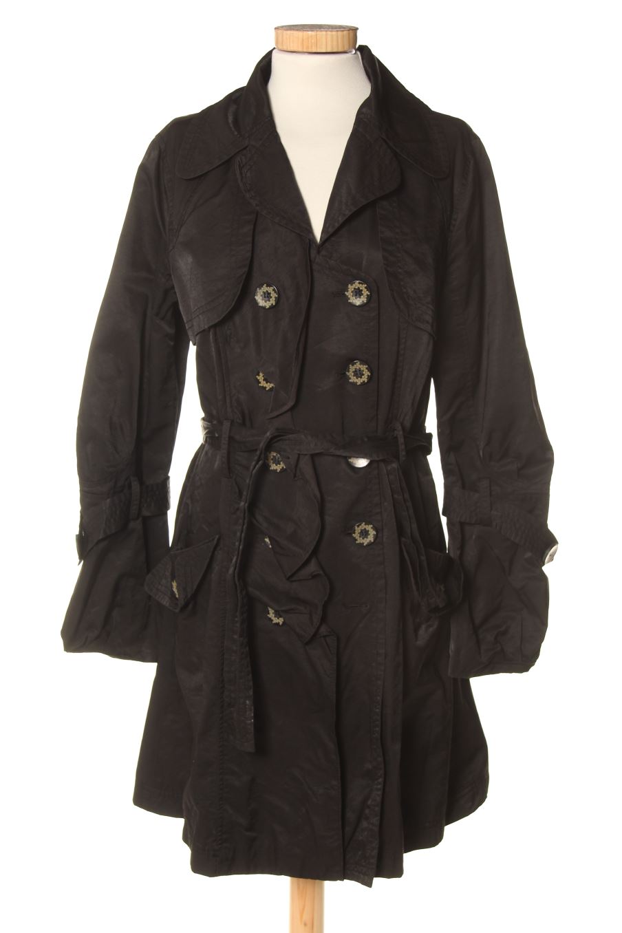 Gabardina de Jacqueline Riu de la talla 38, de color negro