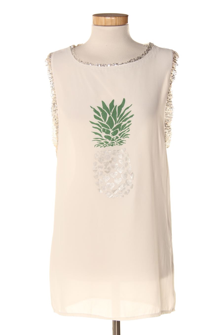 Blusa de manga corta de PERCENTIL de la talla M, de color blanco