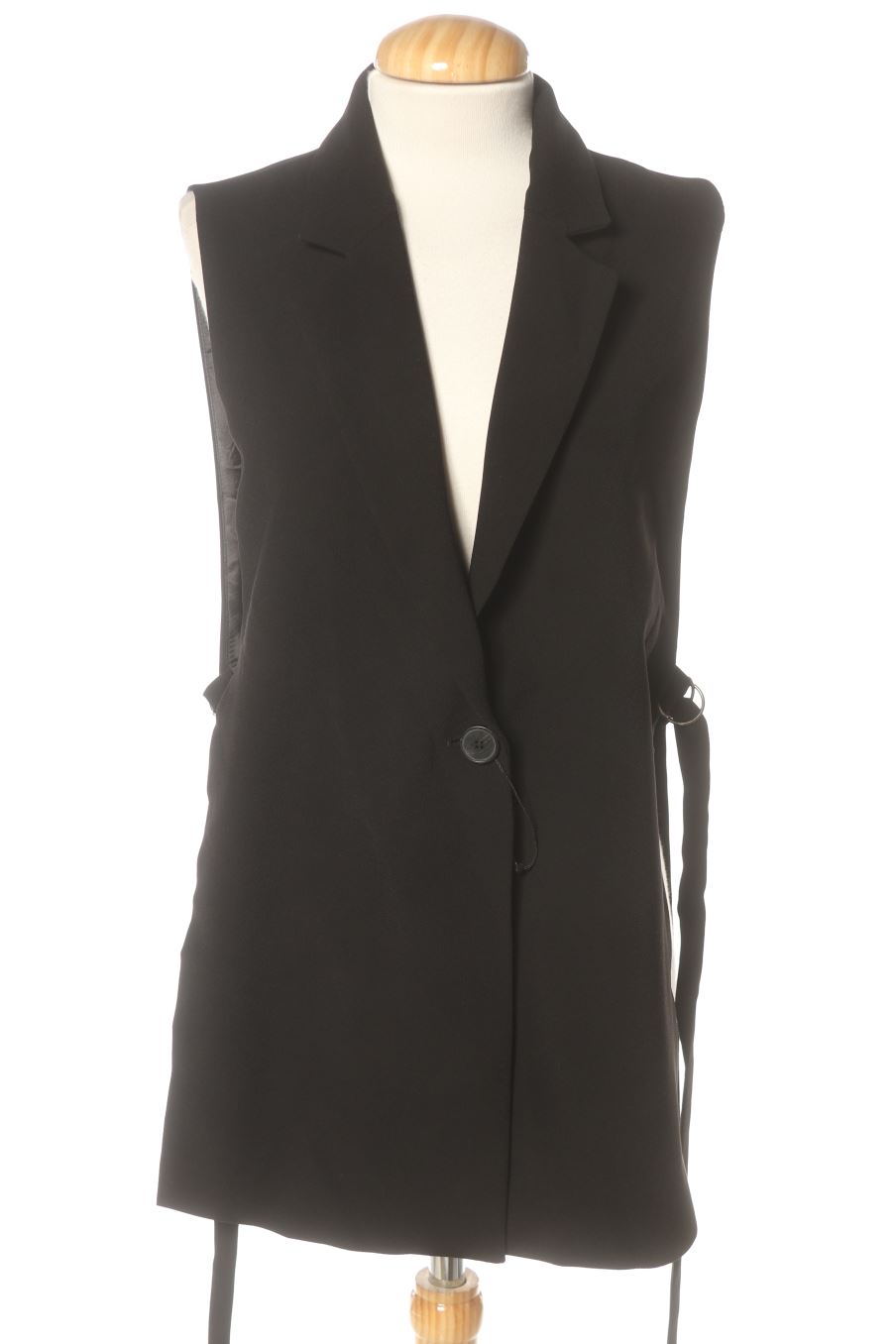 Chaleco de tela de Zara de la talla XS, de color negro