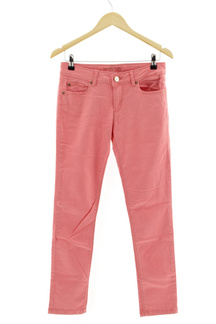 Vaquero de Zara de la talla 36, de color rosa de ropa vaquera