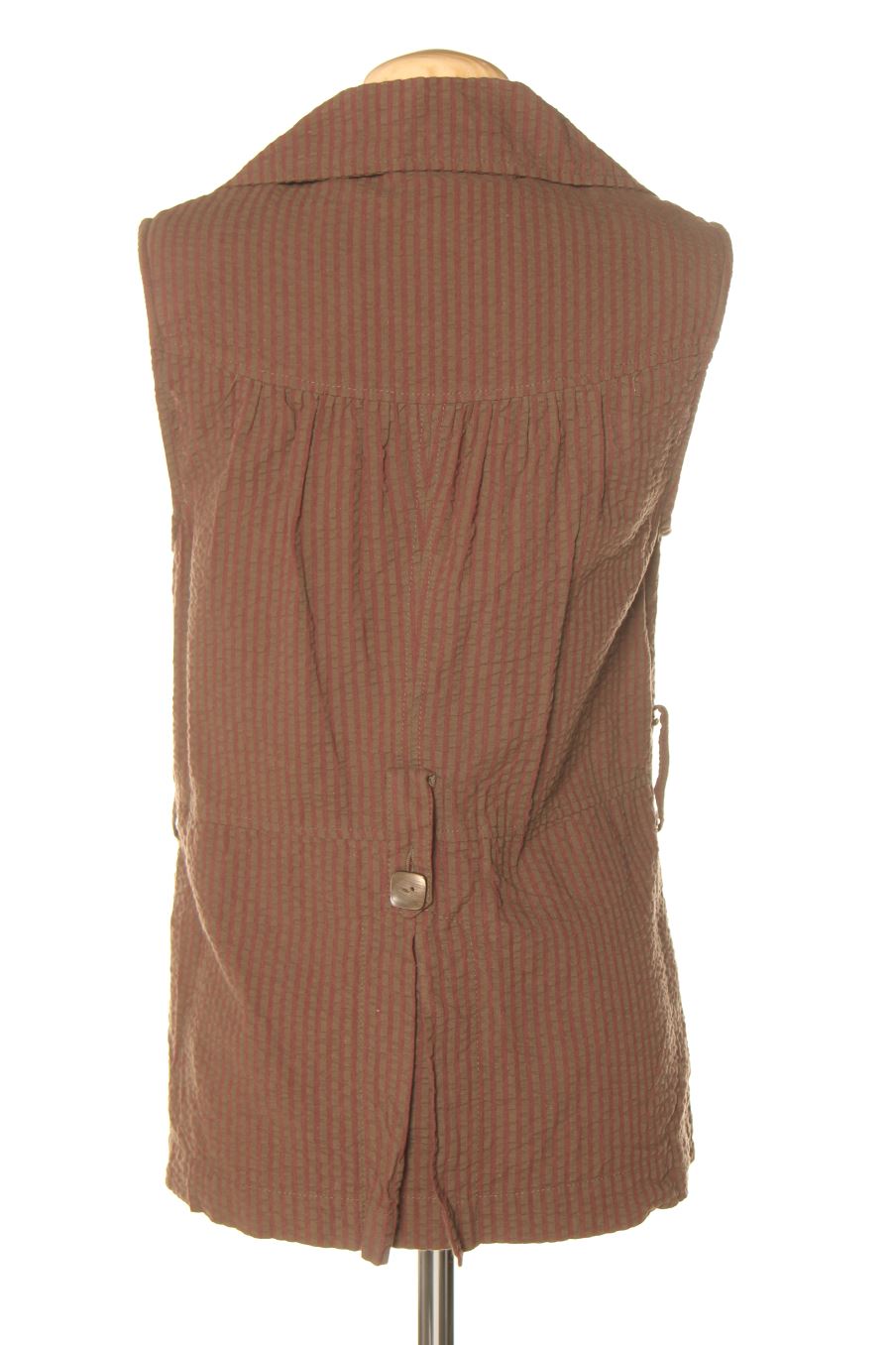 Chaleco de tela de Jacqueline Riu de la talla 38, de color marrón