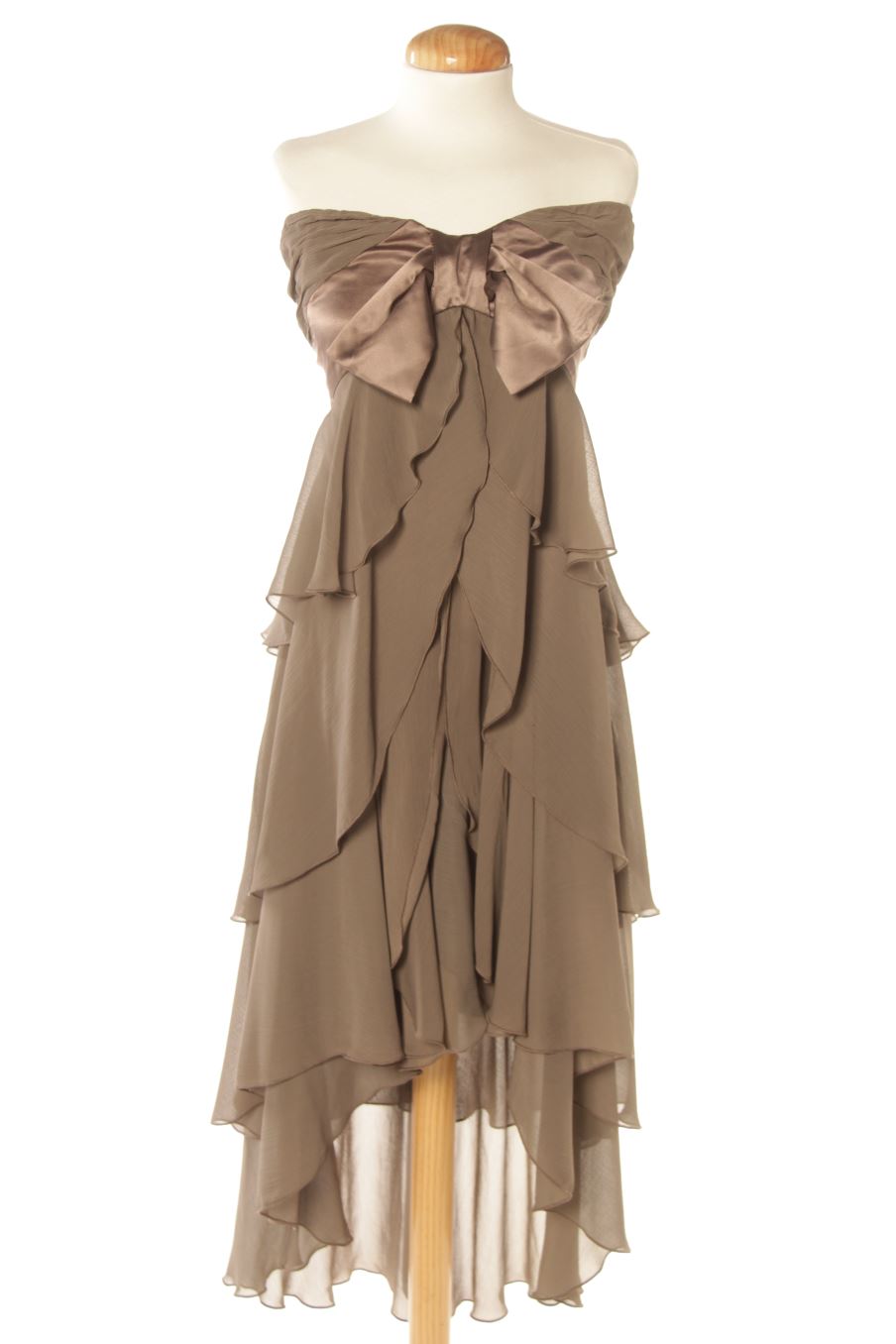 Vestido elegante de Veneno en la piel de la talla S, de color gris