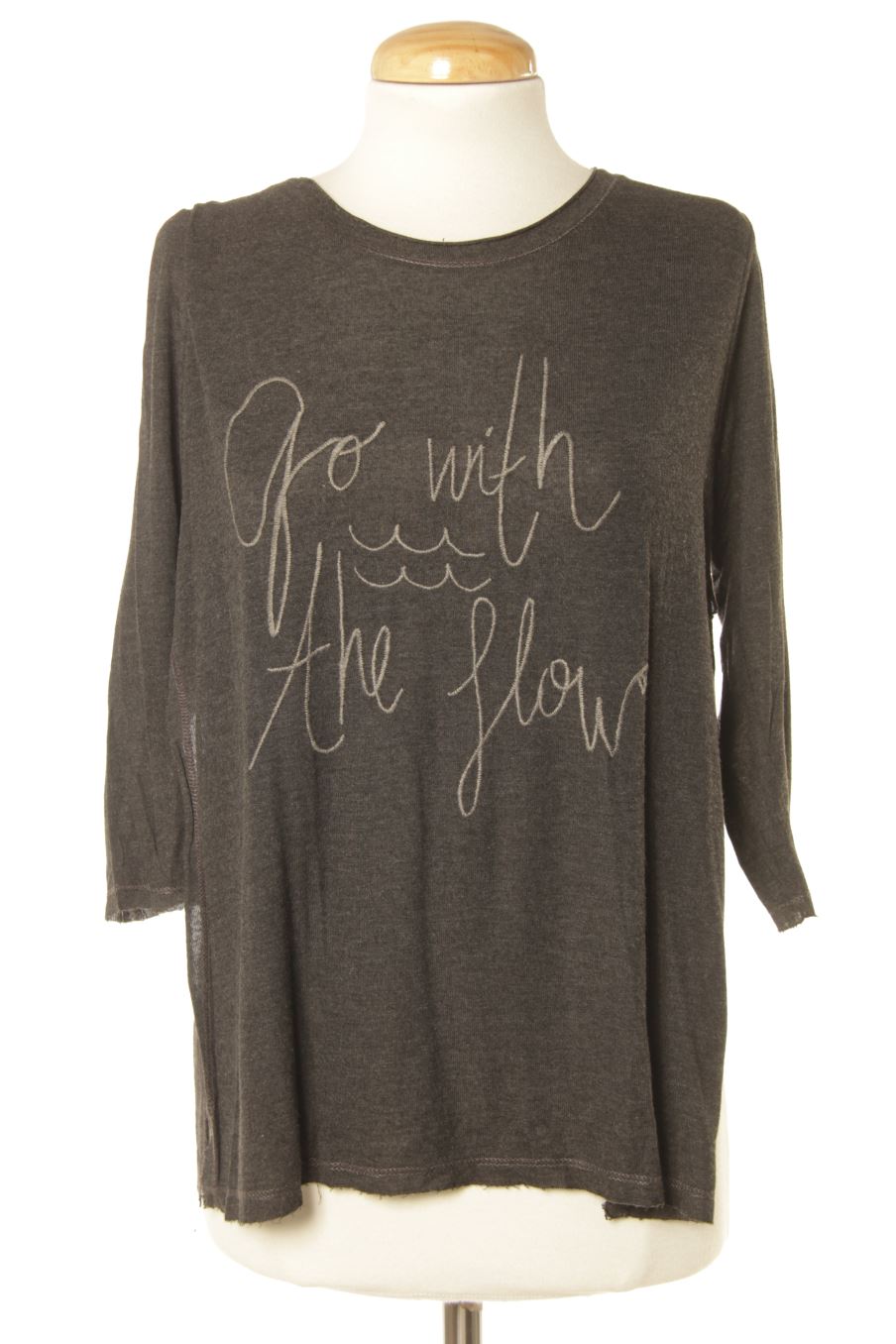 Langärmeliges T-Shirt von Double Agent Größe XS, Farbe Grau, für