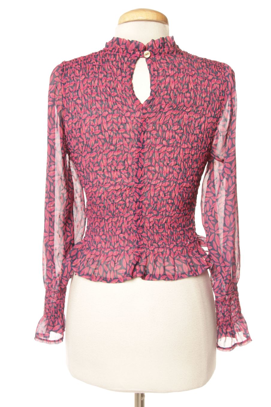 Blusa de manga larga de azalea de la talla XS, de color estampado