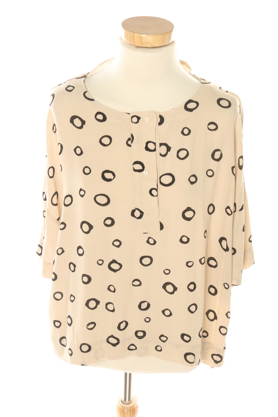 Blouse à manches courtes Parfois de la taille L, de couleur beige
