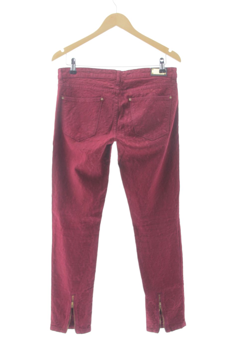 Pantalon Zara de la taille 40, de couleur rouge