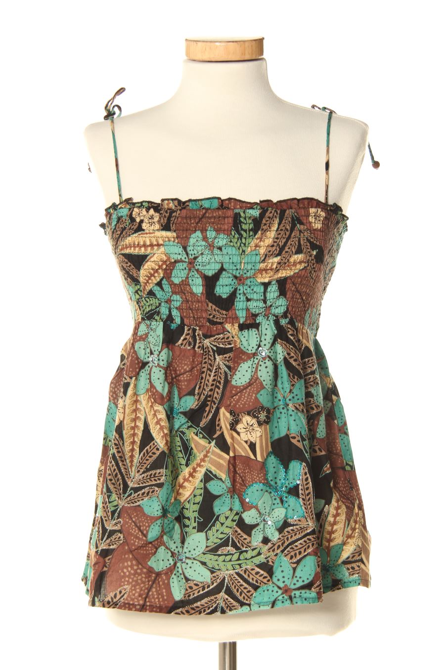 Haut Long à Fleurs ONLY Taille XS - Col V, Sans Manches, Longueur Hanches, Occasion