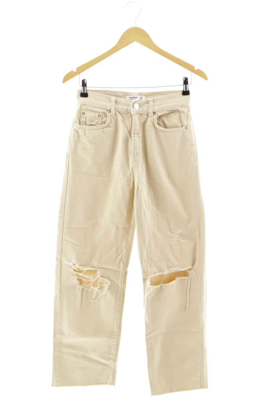Vaquero de Pull & Bear de la talla 34, de color beige de ropa vaquera