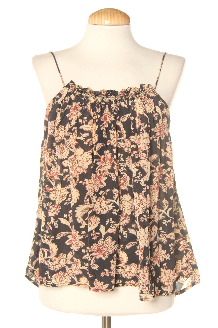 Top de Mango de la talla S, de color estampado