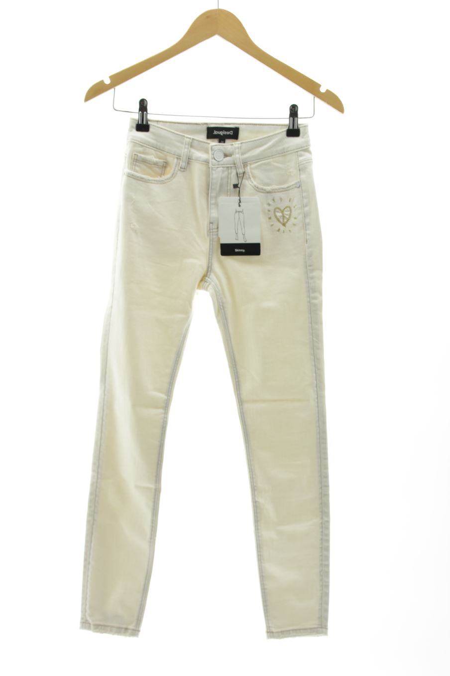 Jeans Desigual de la taille 36, de couleur beige de denim